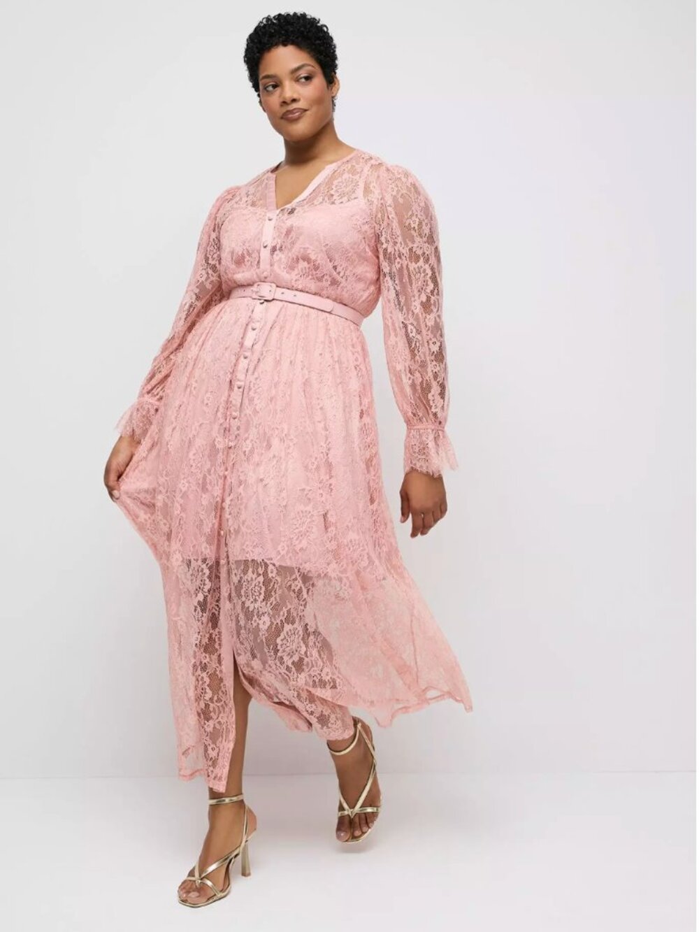 Studio Lace Button-Front Dress Size 3